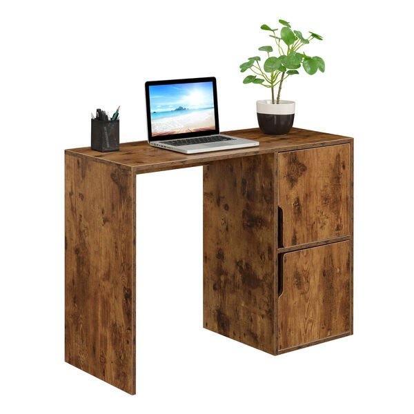 Designs2Go Barnwood Student Desk with Storage Cabinets, image 3