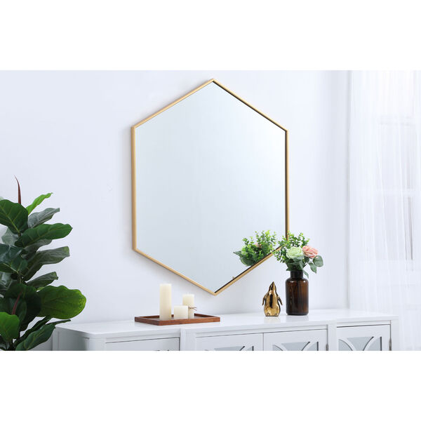Eternity Brass 38-Inch Hexagon Mirror, image 3