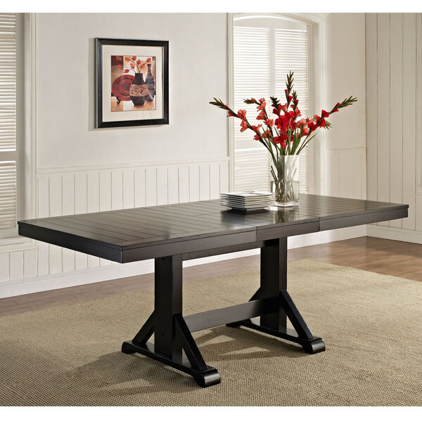 Antique Black Wood Dining Table, image 1