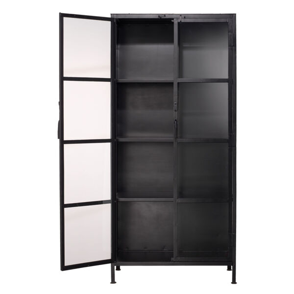 Union Black Iron with Clear Glass Curio Cabinet, image 2