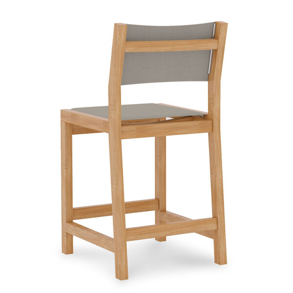 Pearl Natural Sand Teak Taupe Outdoor Counter Height Stool, image 2