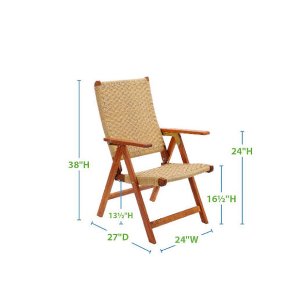 Natural Oil Polyweave Folding Chair, image 2