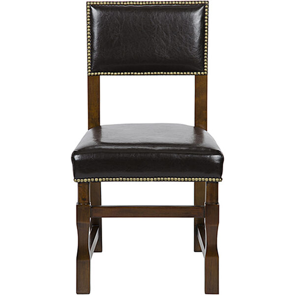 Abadon Distressed Brown Side Chair with Leather, image 5