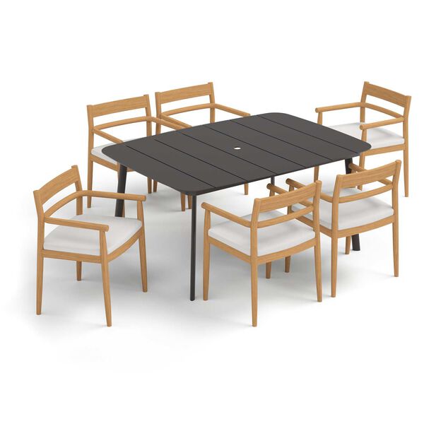 Lido and Eiland Brown Seven-Piece Rectangluar Dining Table and Armchairs Set, image 1