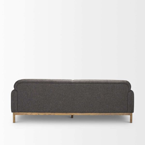 Hale Medium Brown Wood and Gray Fabric Sofa, image 4