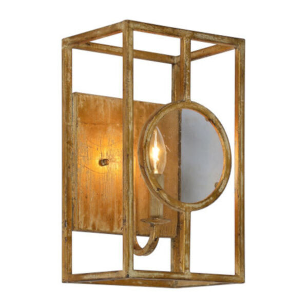 Madison Distressed Gold One-Light Wall Sconce, image 1