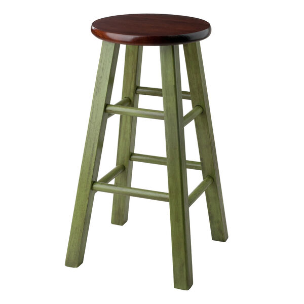 Ivy Rustic Green and Walnut Counter Stool, image 1