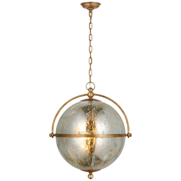 Bayridge Xl Pendant in Gilded Iron with Antique Mercury Glass by Chapman  and  Myers, image 1