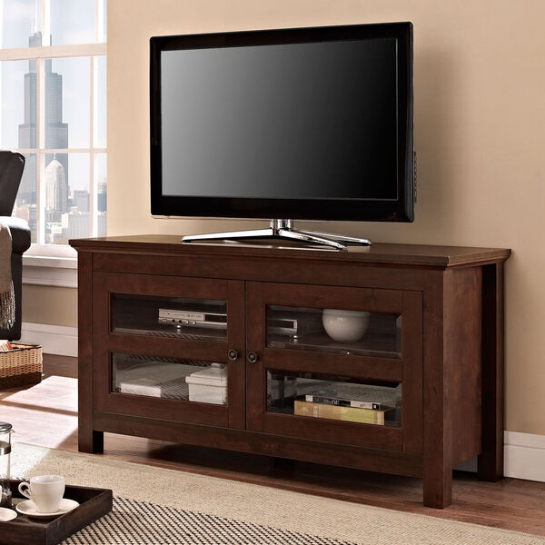 Traditional Brown 44-Inch Full Door TV Console, image 1