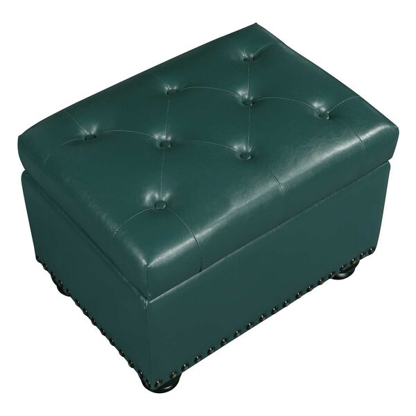 Designs 4 Comfort Forest Green Faux Leather 5th Avenue Storage Ottoman, image 5