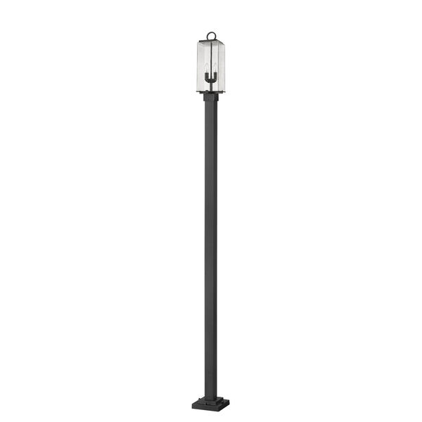 Sana Black 10-Inch Two-Light Outdoor Post Mounted Fixture with Seedy Shade, image 6