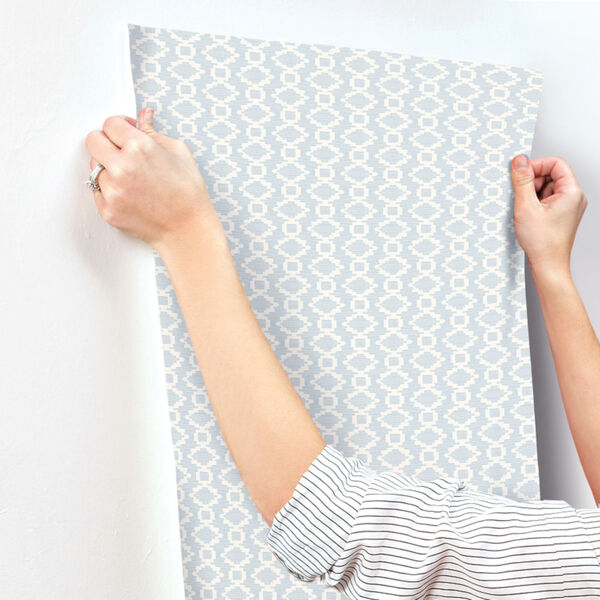 Handpainted  Blue Canyon Weave Wallpaper, image 3