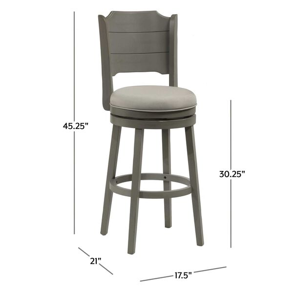 Clarion Distressed Gray Swivel Stool, image 3