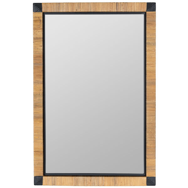 Parker Natural Rattan and Black 36 x 24-Inch Wall Mirror, image 1
