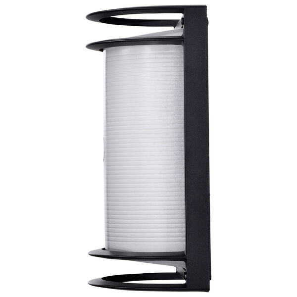 Black LED Rectangular Bulk Head Outdoor Wall Mount with White Glass, image 5