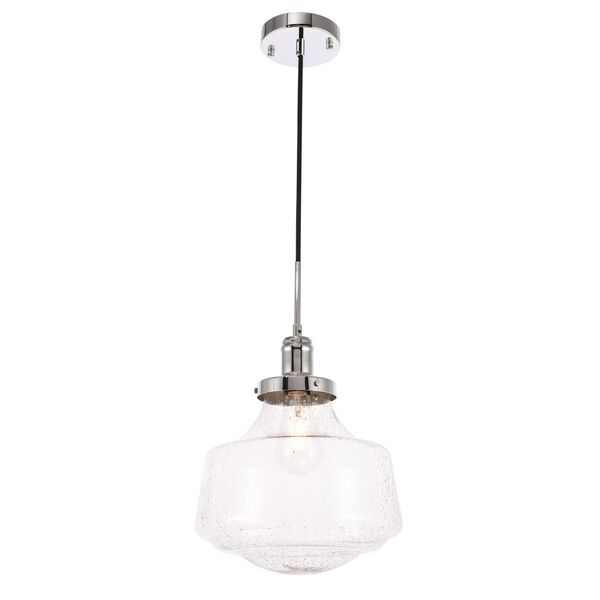 Lyle Chrome 11-Inch One-Light Pendant with Clear Seeded Glass, image 6