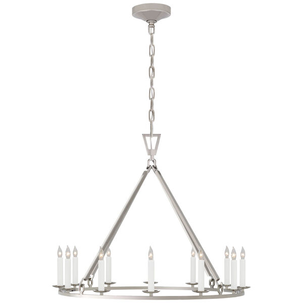 Darlana Medium Single Ring Chandelier in Polished Nickel by Chapman  and  Myers, image 1