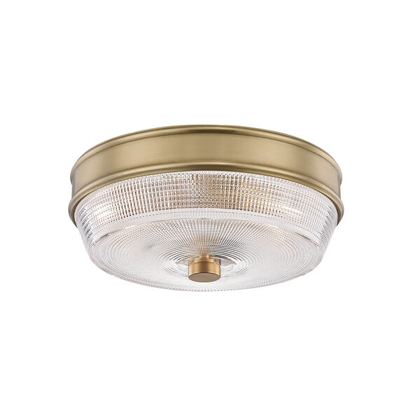 Lacey Aged Brass Two-Light Flush Mount, image 1