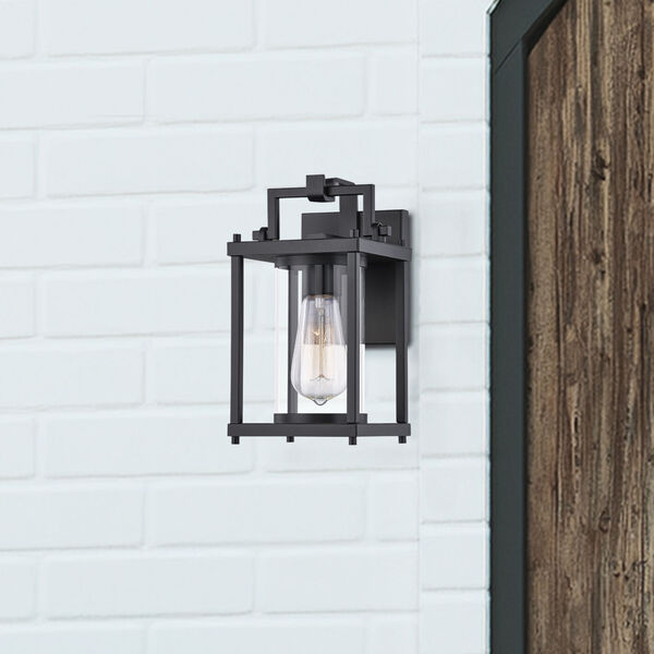 Garrett Matte Black 10-Inch One-Light Outdoor Lantern with Clear Glass, image 7