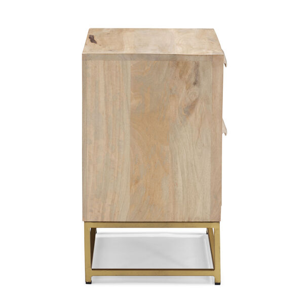 Kristin Natural and Gold Two-Drawer Cabinet, image 3