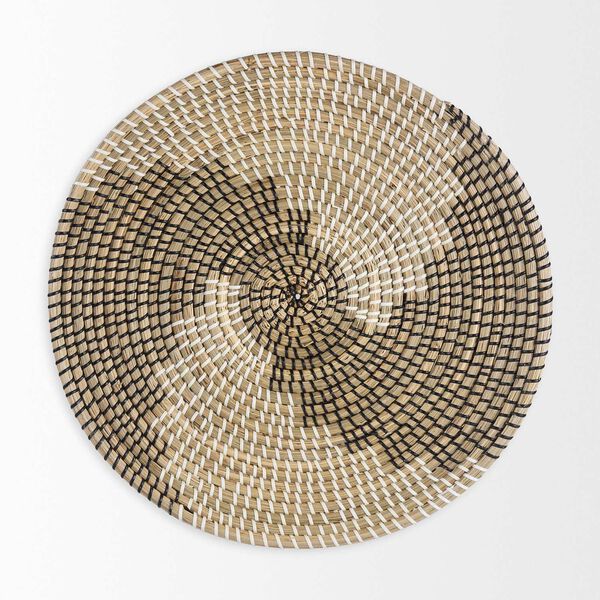 Luna Light Brown Seagrass Round Wall Hanging Plate, image 2