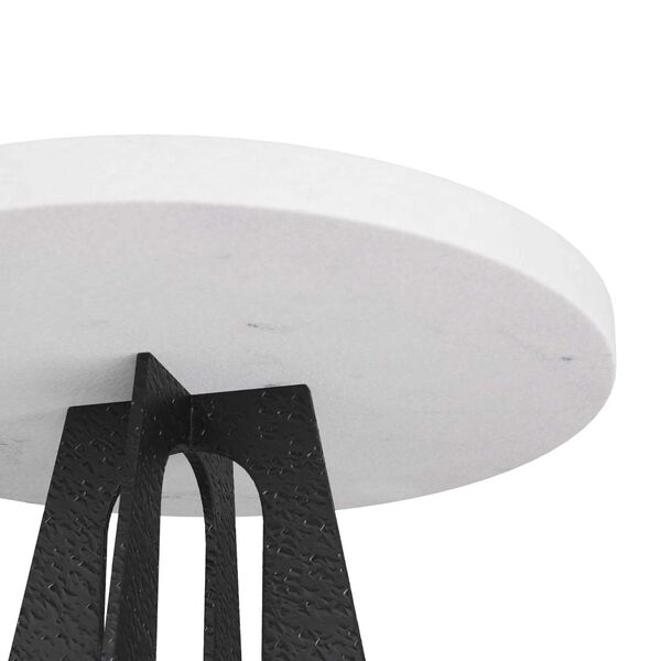 Tobin White Marble Blackened Iron End Table, image 5