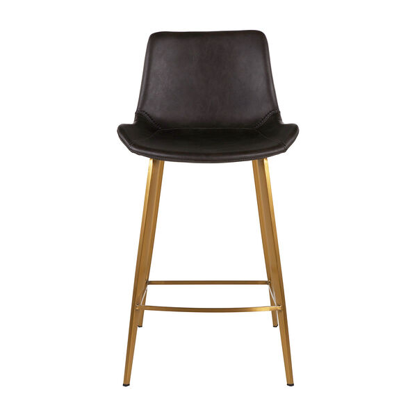 Hines Charcoal Brown and Stainless Gold 26-Inch Counter Height Stool, image 2