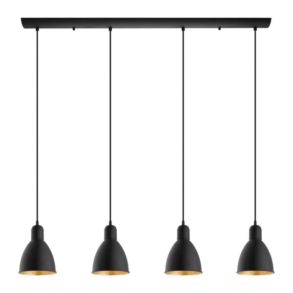Priddy 2 Black and Gold Six-Inch Four-Light Pendant, image 1