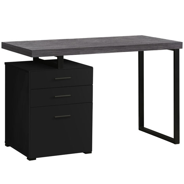 Black and Gray 24-Inch Computer Desk with Floating Top, image 1