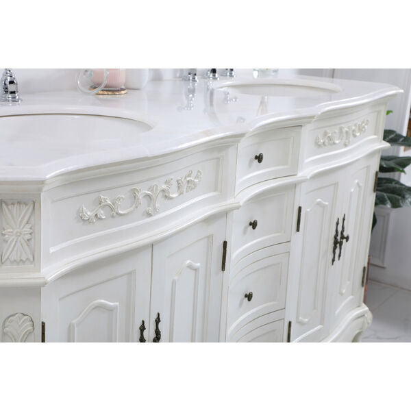 Danville Antique White 60-Inch Vanity Sink Set, image 6