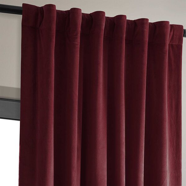 Signature Burgundy Blackout Velvet Pole Pocket Single Panel Curtain 50 x 96, image 6