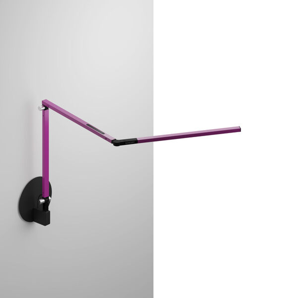 Z-Bar Purple LED Mini Desk Lamp with Metallic Black Hardwire Wall Mount, image 1