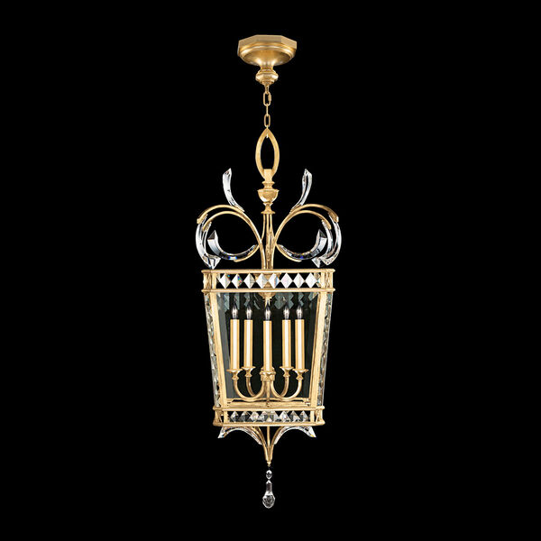 Beveled Arcs Gold Five-Light Lantern Pendant, image 1