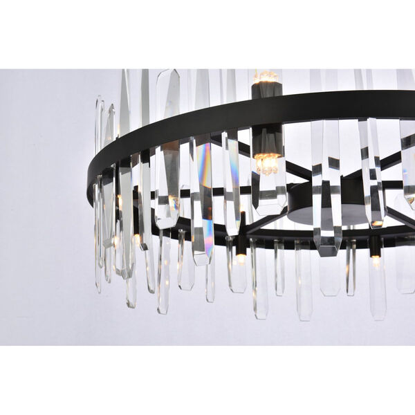Serena Black and Clear 32-Inch Round Chandelier, image 4