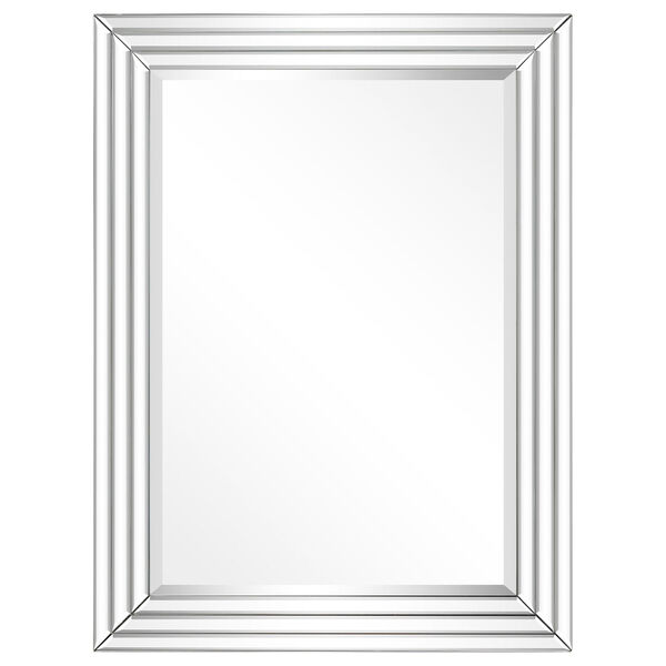 Clear 40 x 30-Inch Multi Faceted Rectangle Wall Mirror, image 2
