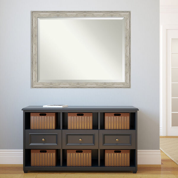 Crackled Metallic Silver Wall Mirror, image 1