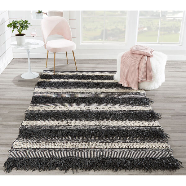 Otto Striped Black Rectangular: 7 Ft. 9 In. x 9 Ft. 9 In. Rug, image 2