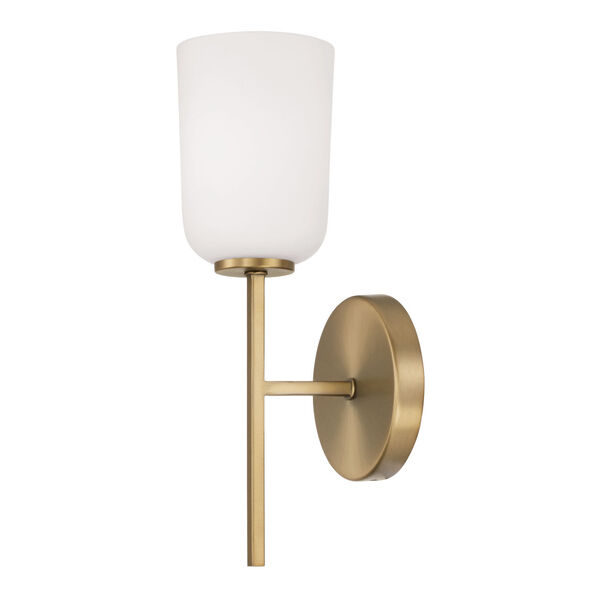 Lawson Aged Brass One-Light Sconce with Soft White Glass, image 1