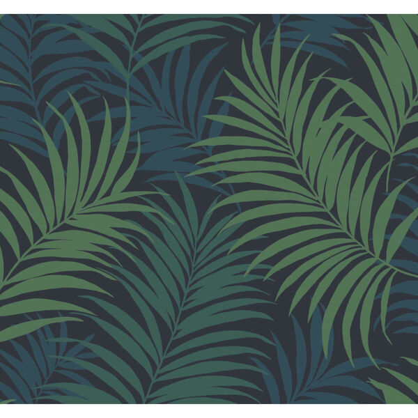Lillian August Luxe Retreat Midnight Blue, Juniper and Spearmint Via Palma Unpasted Wallpaper, image 1