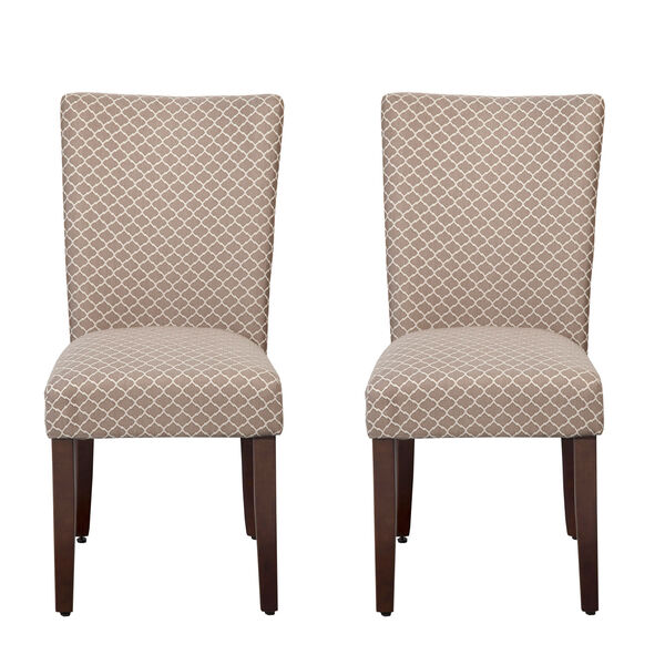 Parsons Chair, Mocha and Cream, Set of Two, image 1
