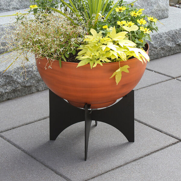 Norma II Burnt Sienna Planter with Flower Bowl, image 11