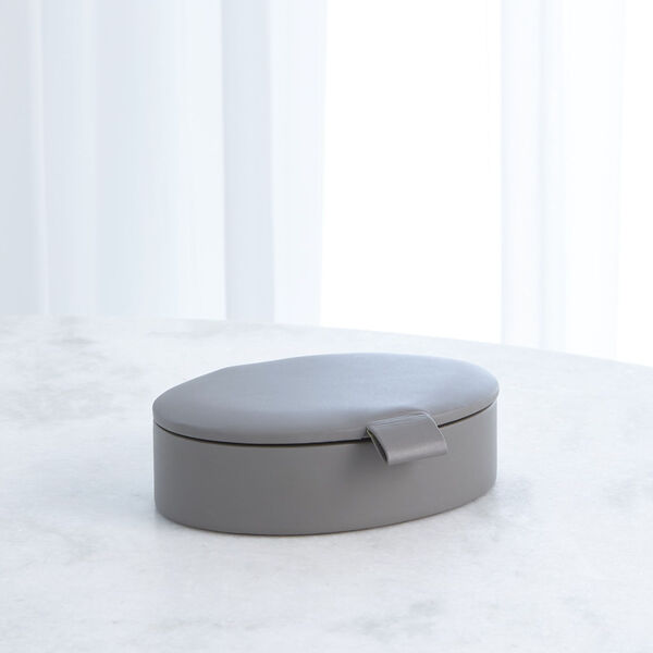 Studio A Home Marble Gray Small Signature Oval Leather Box, image 1