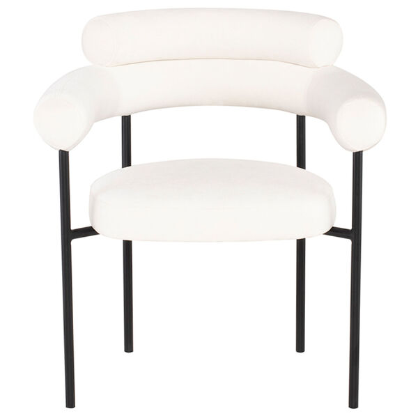 Portia Oyster and Matte Black Dining Chair, image 2
