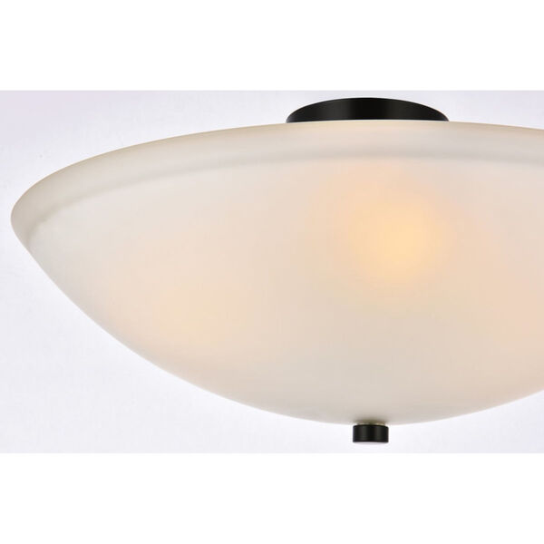 Jeanne Black and Frosted White Three-Light Semi-Flush Mount, image 5