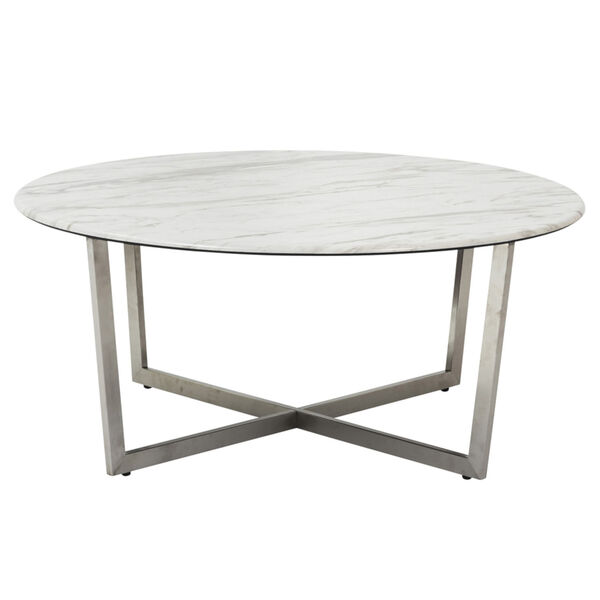 Llona White 36-Inch Round Coffee Table, image 3