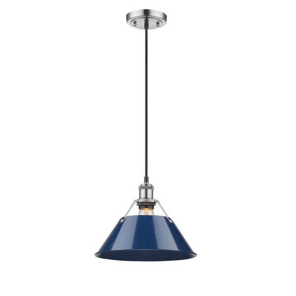 Orwell Pewter One-Light Pendant with Navy Blue Shade, image 2