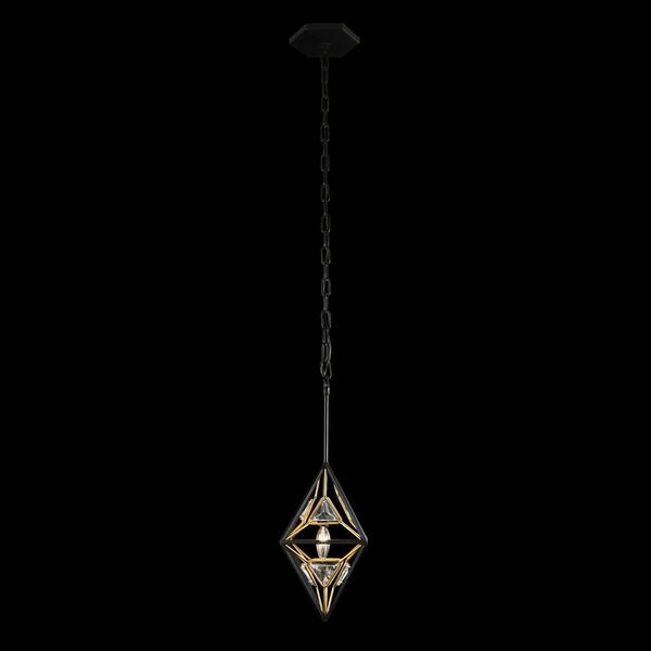Marcia Matte Black and French Gold One-Light Pendant, image 4