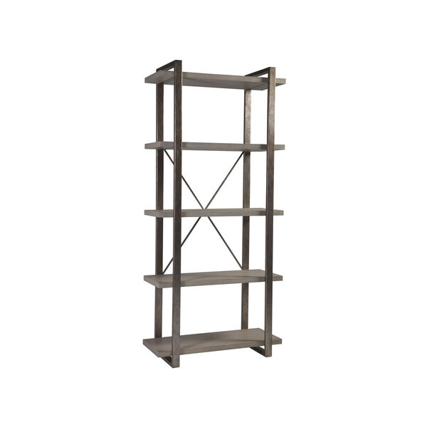 Signature Designs Light Gray and Silver Leaf Soiree Etagere, image 1