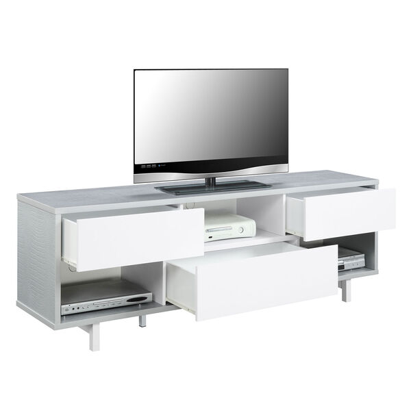Uptown Gray and White 60-inch TV Stand, image 2