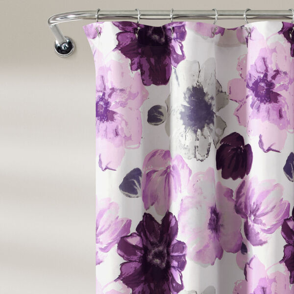 Leah Gray and Purple 72 x 72 In. Shower Curtain, image 3